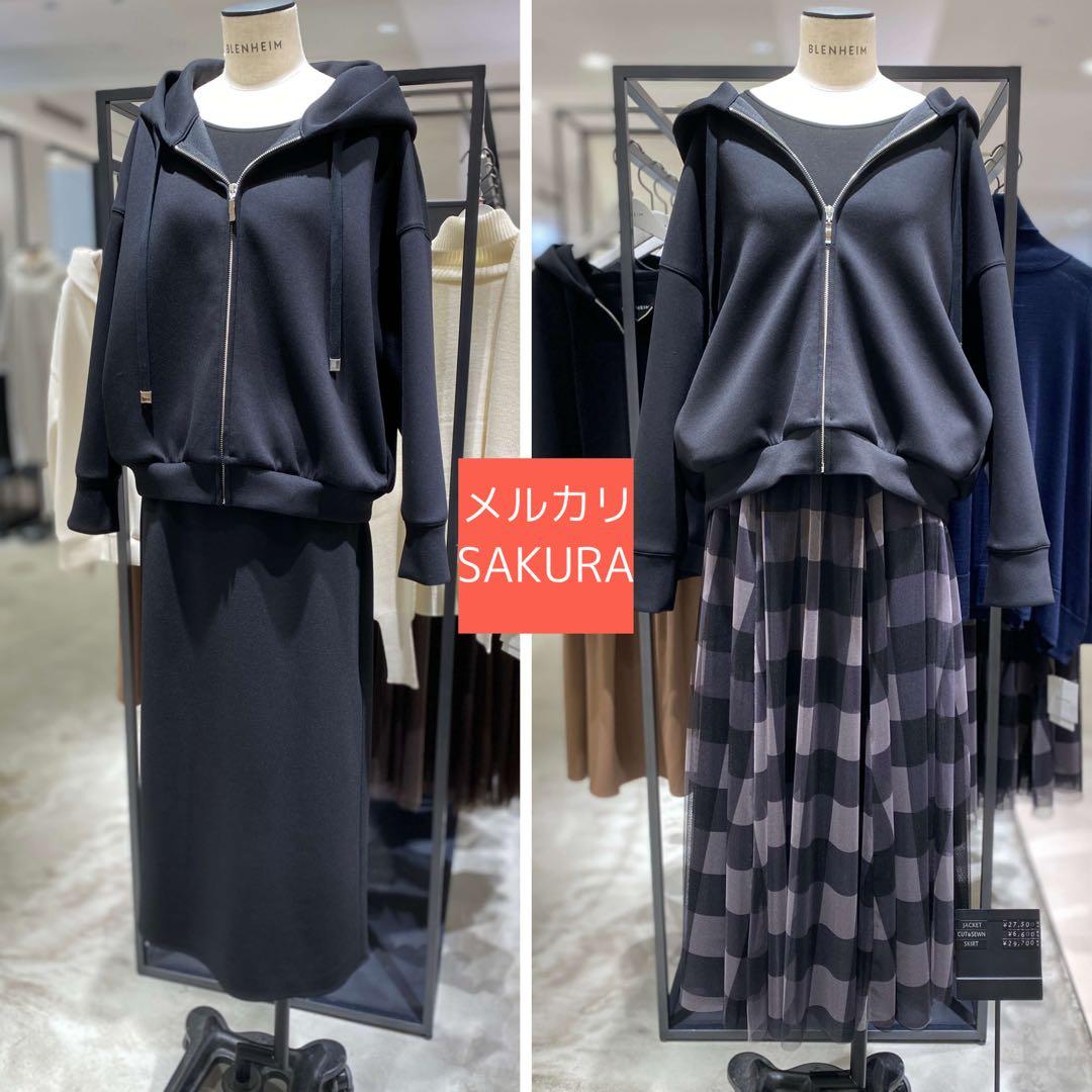 【美品】ダンボールニットジップアップパーカー　エムプルミエ　ブレンヘイム　mid