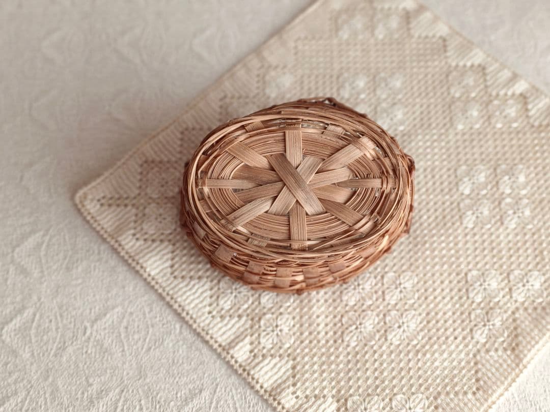 * vintage basket ❀ 両側 持ち手の * バスケット