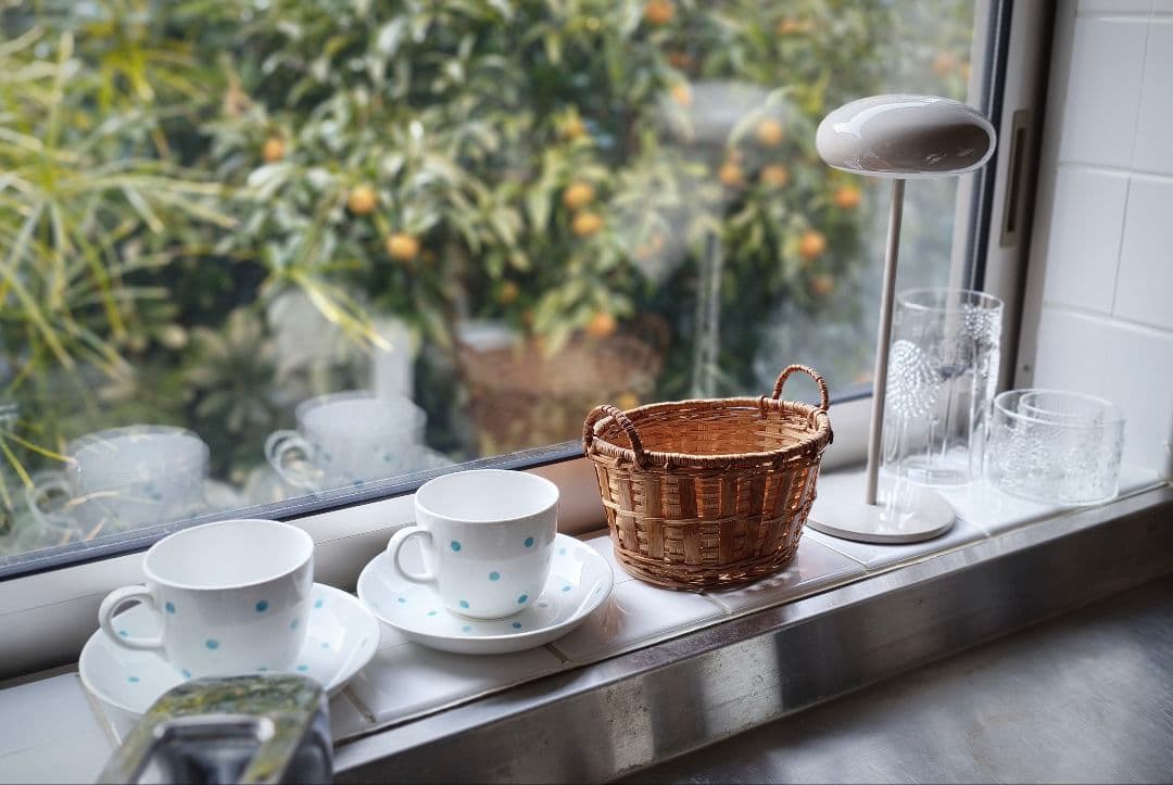 * vintage basket ❀ 両側 持ち手の * バスケット