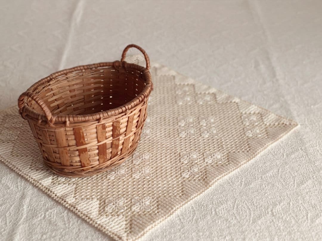 * vintage basket ❀ 両側 持ち手の * バスケット