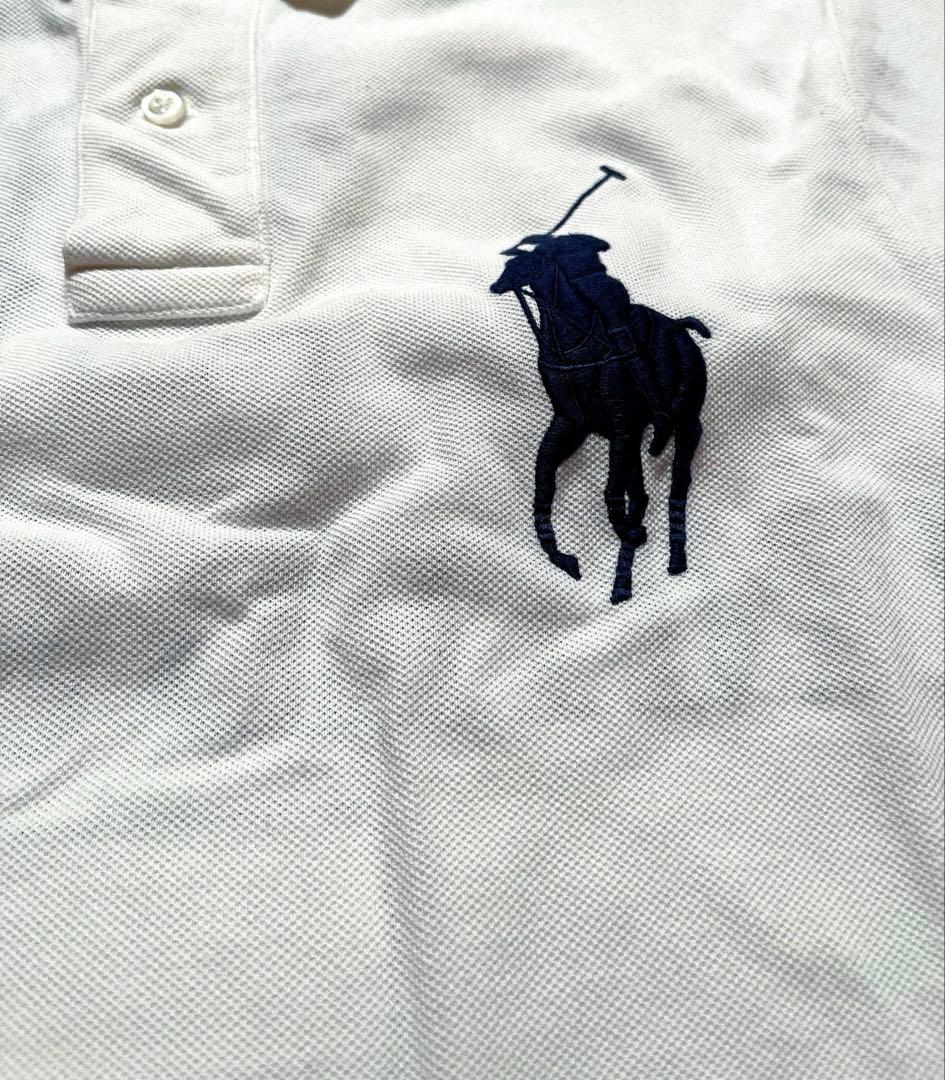 【良品】ポロバイラルフローレン 半袖ポロシャツ ビッグポニー アメリカ国旗 刺繍