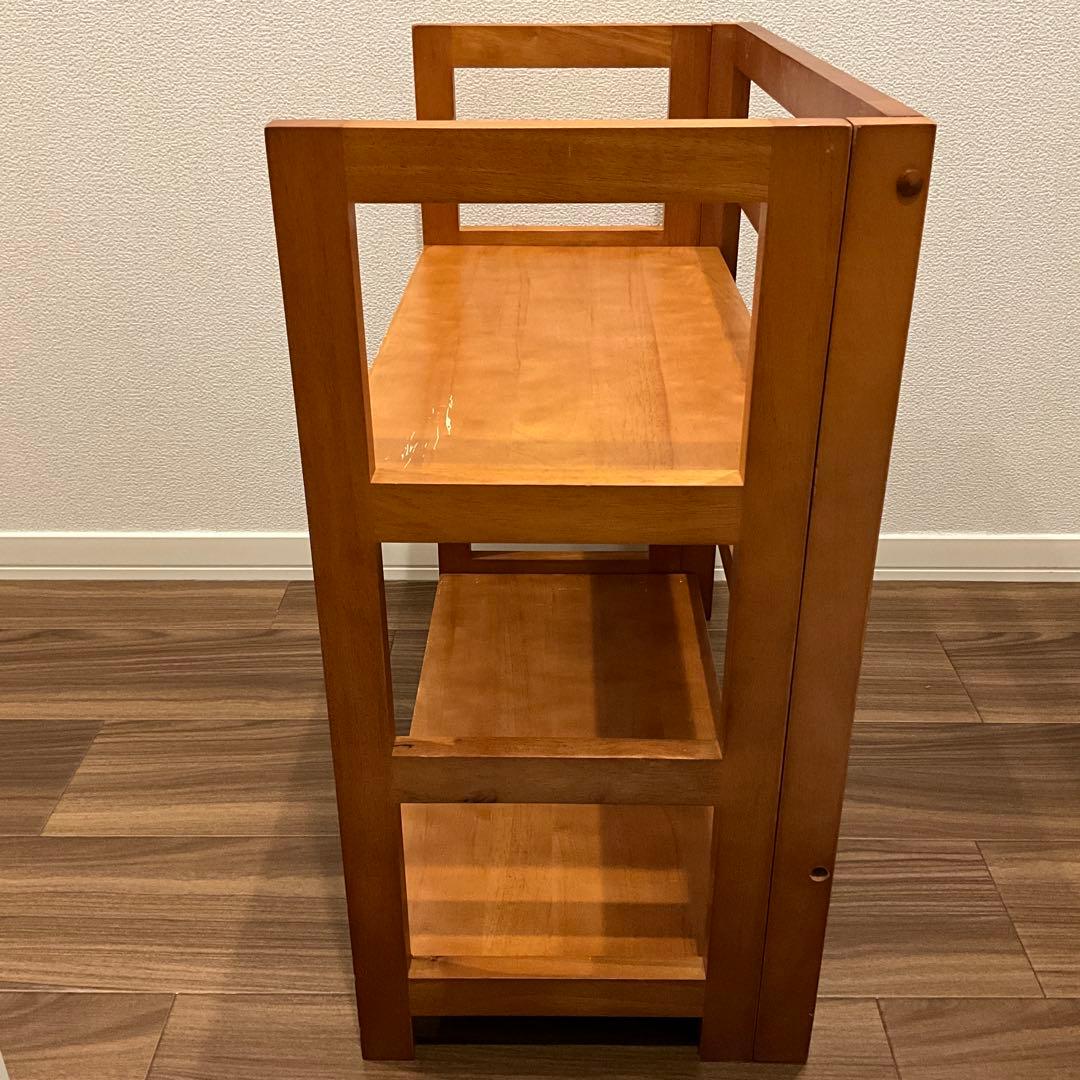 【本棚】折り畳み式　木製ラック　600×300×610（mm）