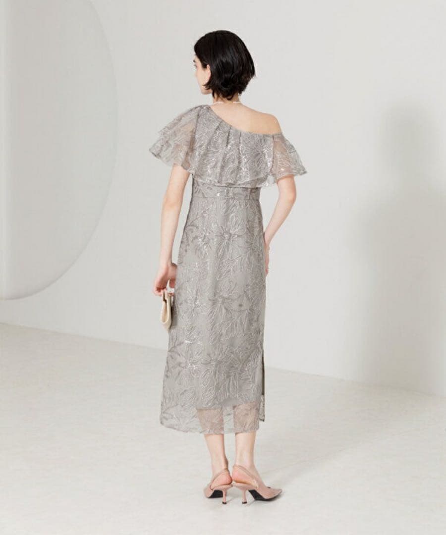 Leja レジャ オフショルスパンコールワンピース M グレー