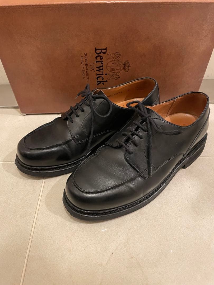 Berwick バーウィック Uチップシューズ 4477 サイズ5 24cm 黒