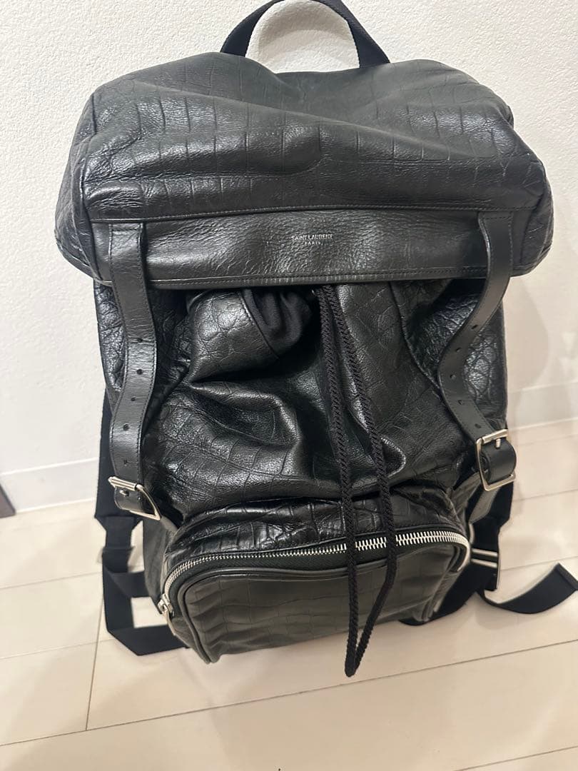 冒険野郎SAINT LAURENTリュック クロコ型押し