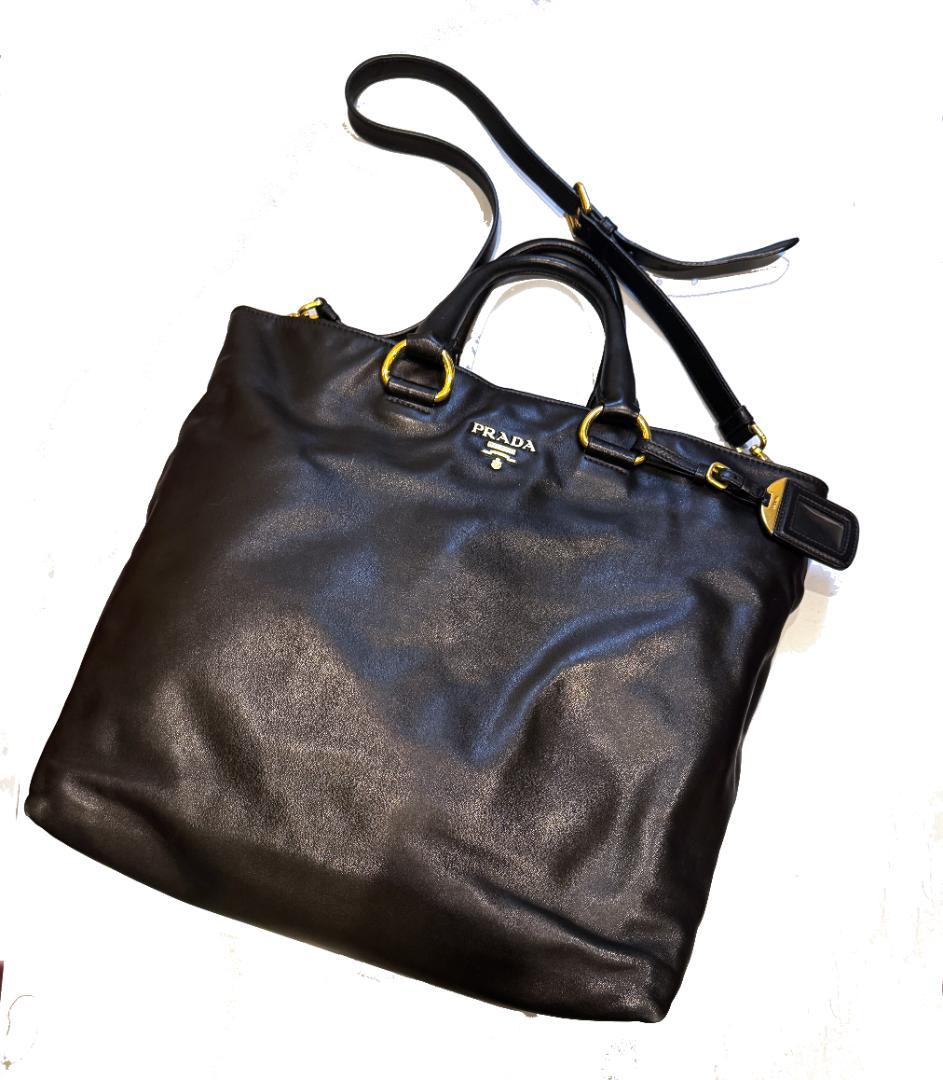 お値下げ☆美品☆PRADA ☆プラダ ブラック 2WAYトートバッグBN1713