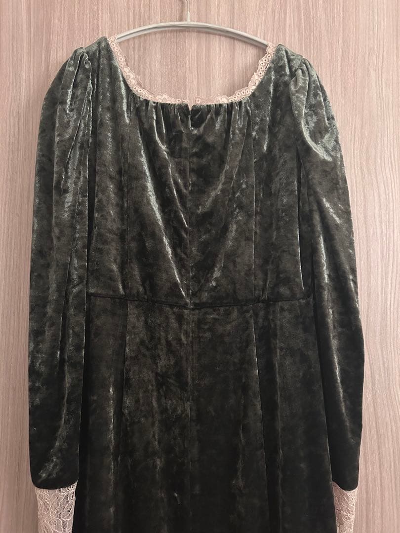 【etoll.】クラッシュベロアランジェリー風ドレス