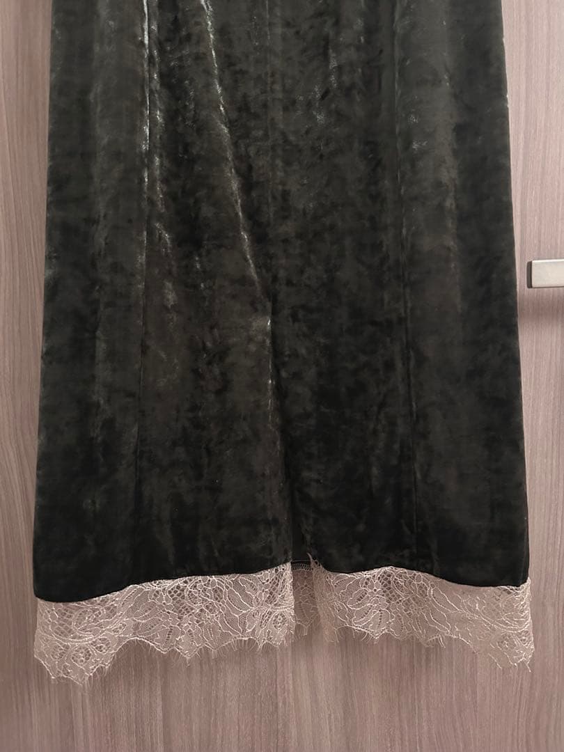 【etoll.】クラッシュベロアランジェリー風ドレス