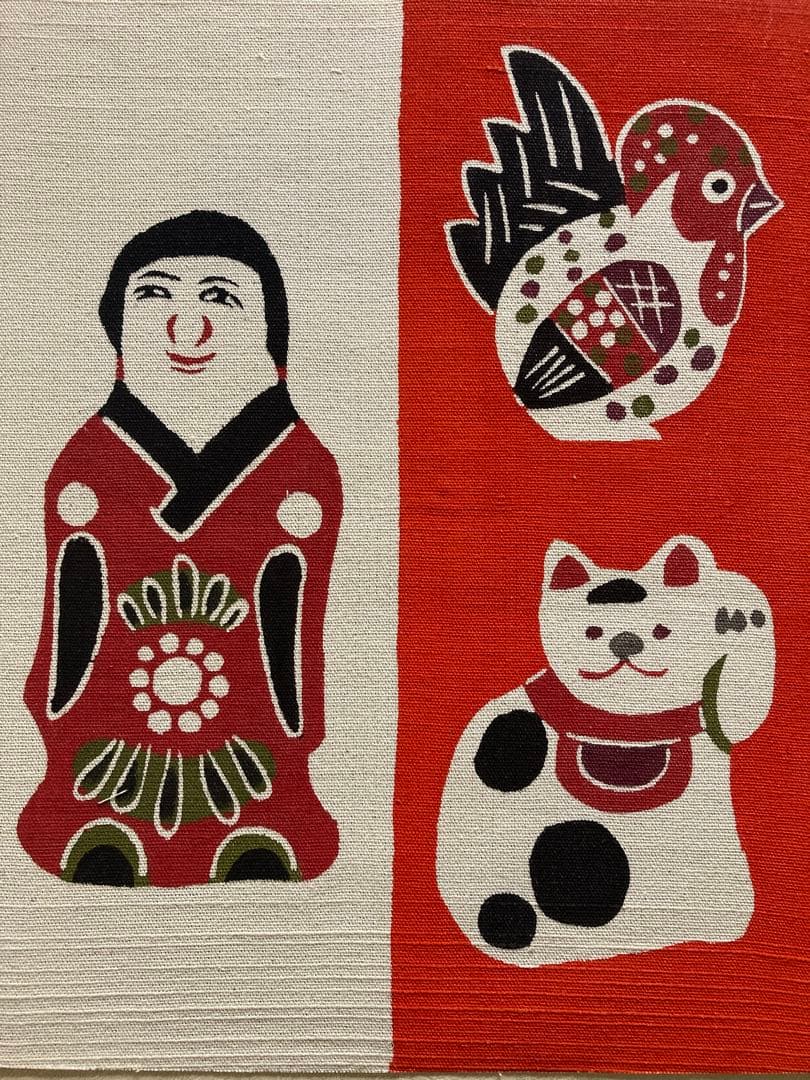 柚木沙弥郎　型染め絵　大サイズ37×44cm