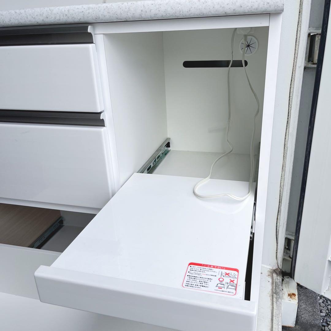 取付無料！ニトリ アルミナ2 w120 おしゃれホワイトキッチンボード 食器棚