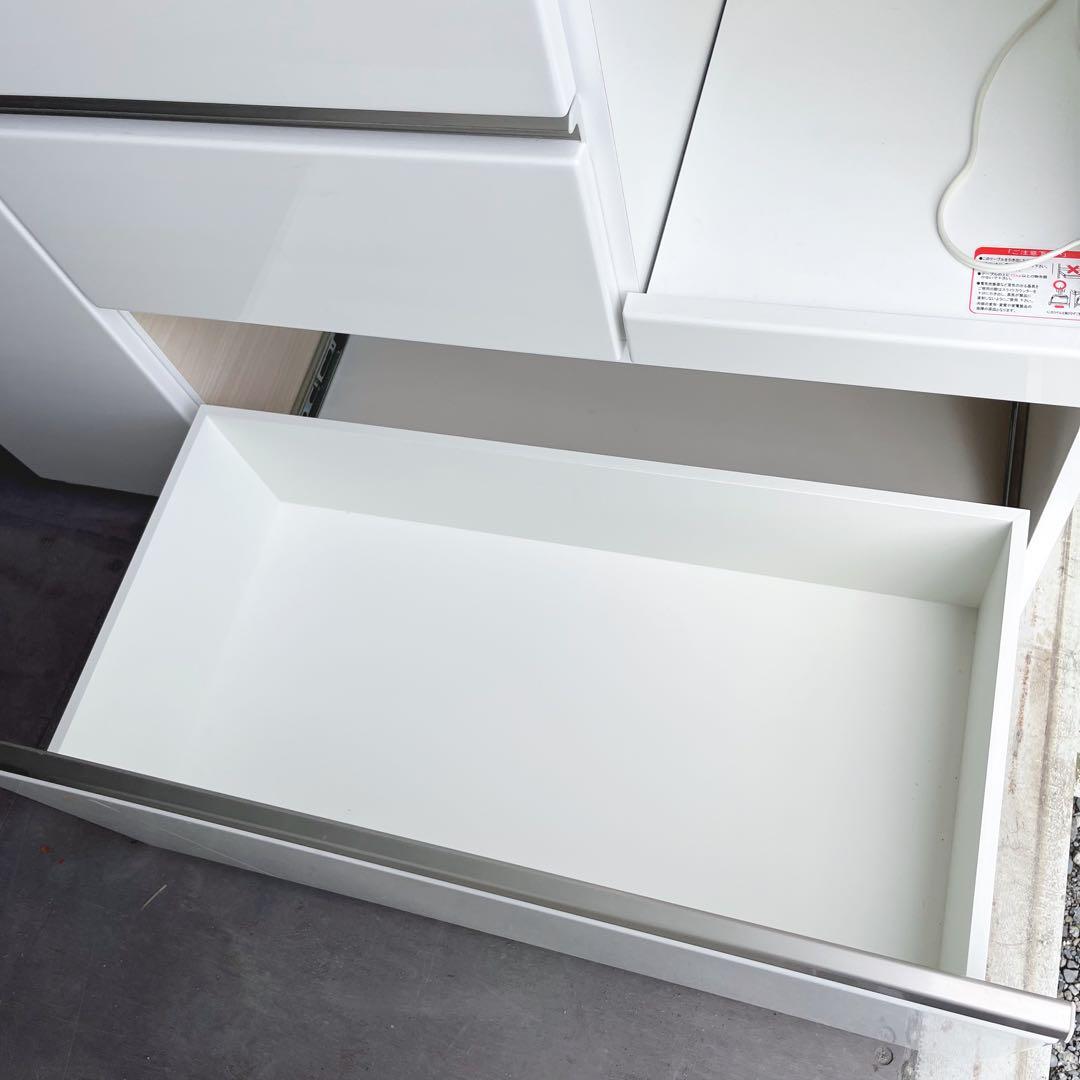 取付無料！ニトリ アルミナ2 w120 おしゃれホワイトキッチンボード 食器棚