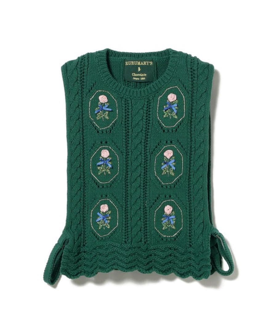 beams ビームス　RURU MARY'S ルルメリー　手刺繍のニットベスト