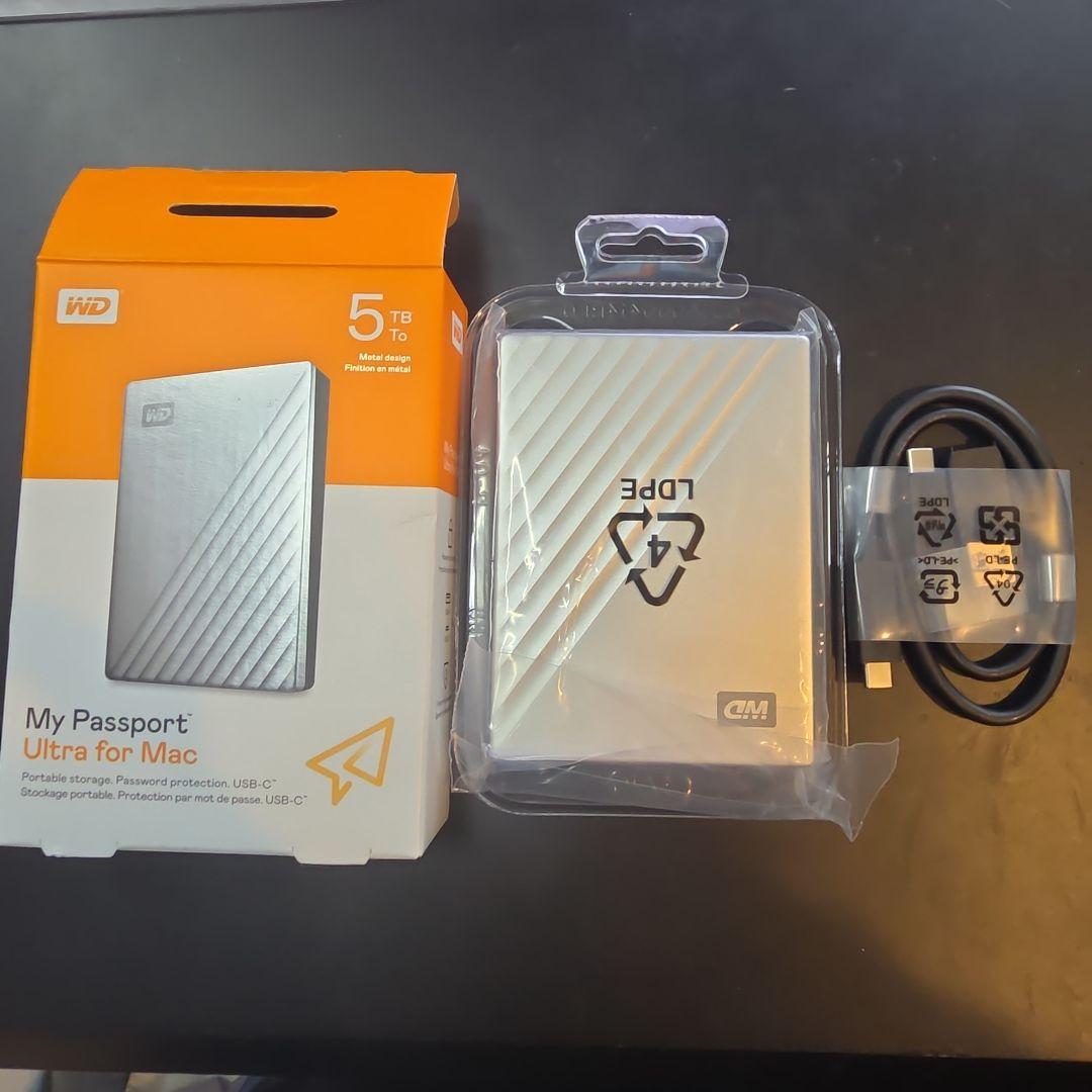 美品　ウエスタンデジタルWD Mac用　HDD 5TB USB-C