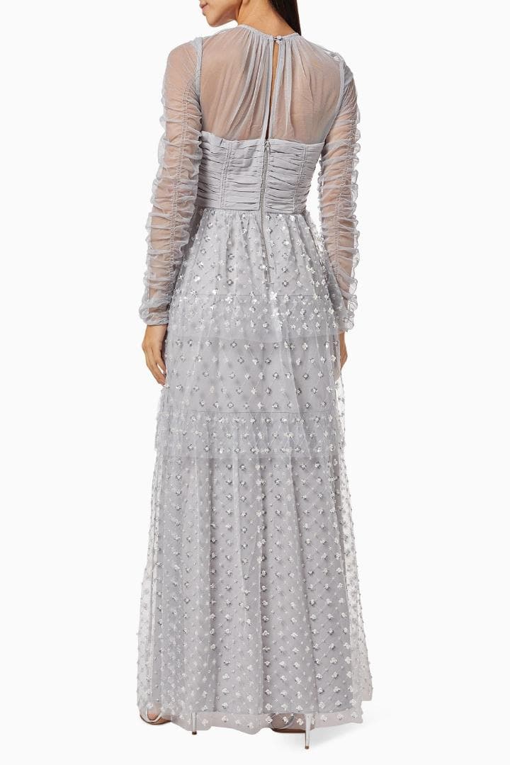 y*m様 セルフポートレイト ティアード ワンピース スパンコール グレー UK