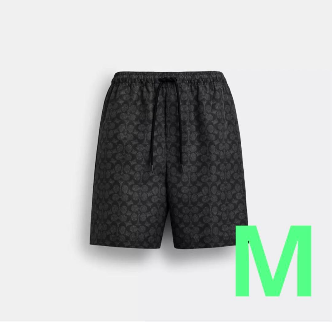 【新品未使用】COACH コーチ ハーフパンツ S ブラック モノグラム