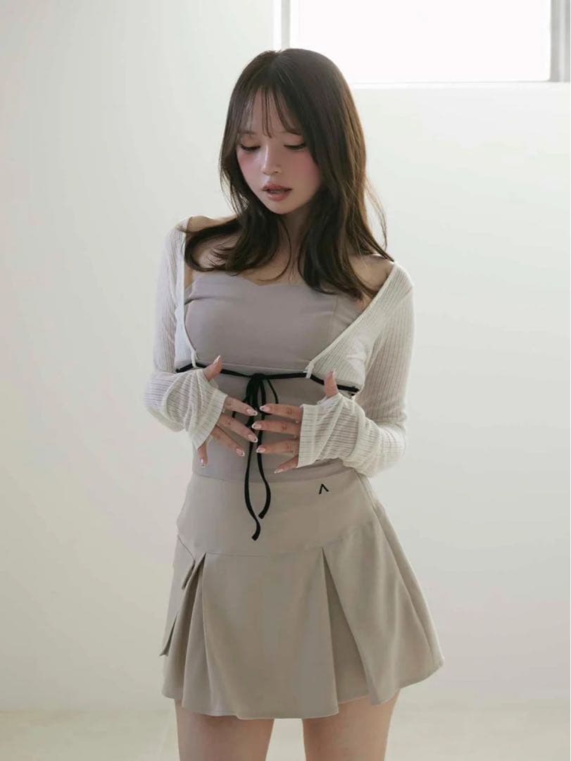 正規品 andmary Lona ribbon tops/white