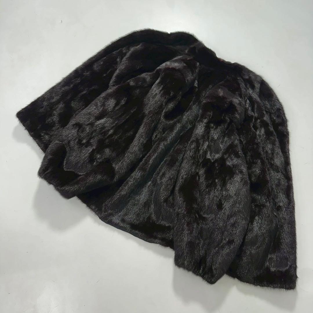 身幅72cm◎ダークミンク ファーコート 毛皮 本毛皮 ゆったりサイズ