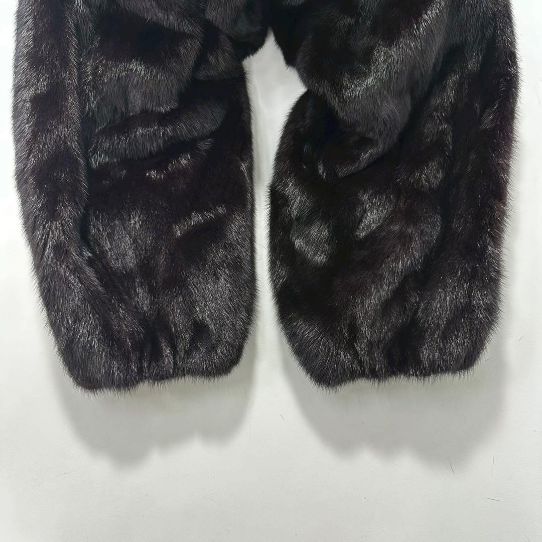 身幅72cm◎ダークミンク ファーコート 毛皮 本毛皮 ゆったりサイズ