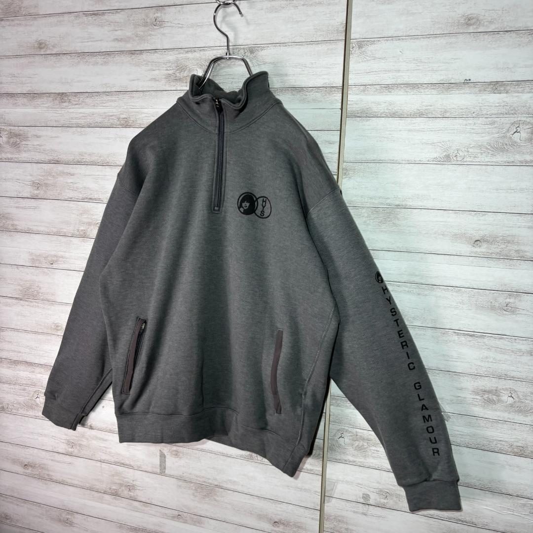 ヒステリックグラマー ヒスガール　ハーフジップ スウェット Mサイズ グレー