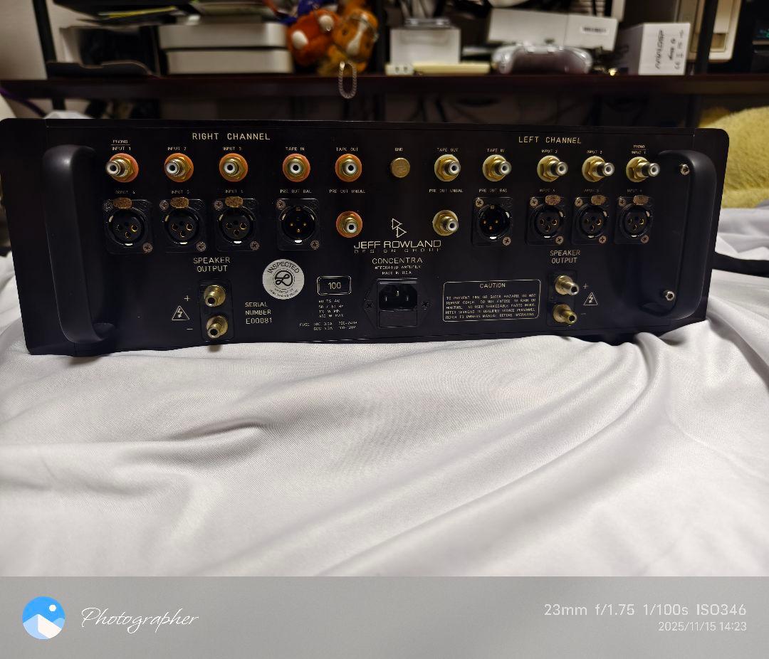 Jeff Rowland プリメインアンプ Concentra 定価110万