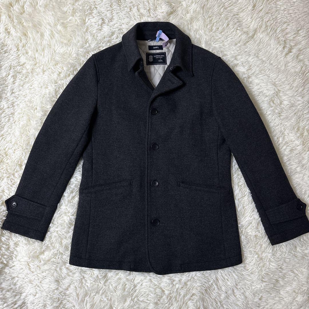 【美品】SHIPS SUPER140'S ウール メルトン キルティング M