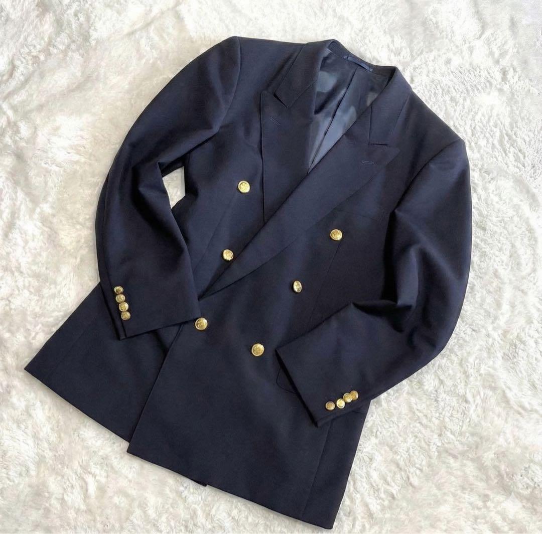 ネイビー ダブルブレスト ブレザー　紺ブレ　金ボタン