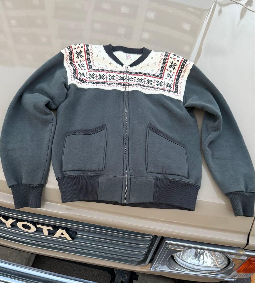 アメカジFLAT HEAD フラットヘッド 雪柄スウェット　38-40