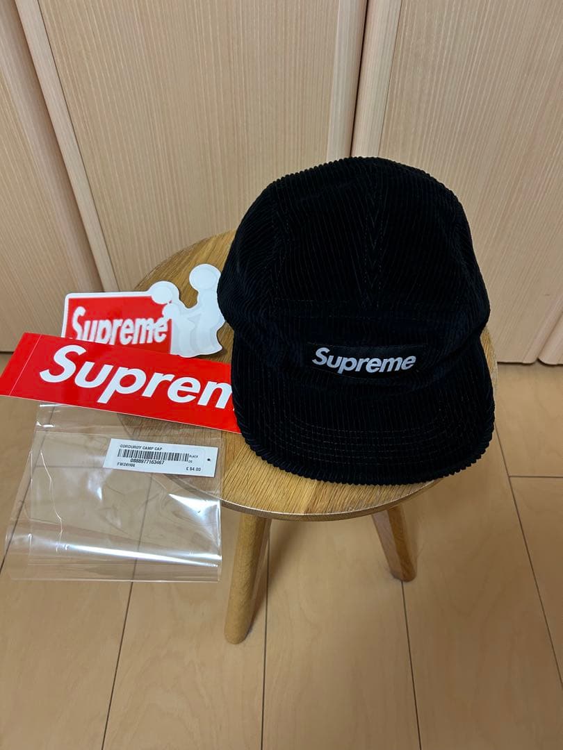 帽子 Supreme Corduroy Camp Cap black 24FW