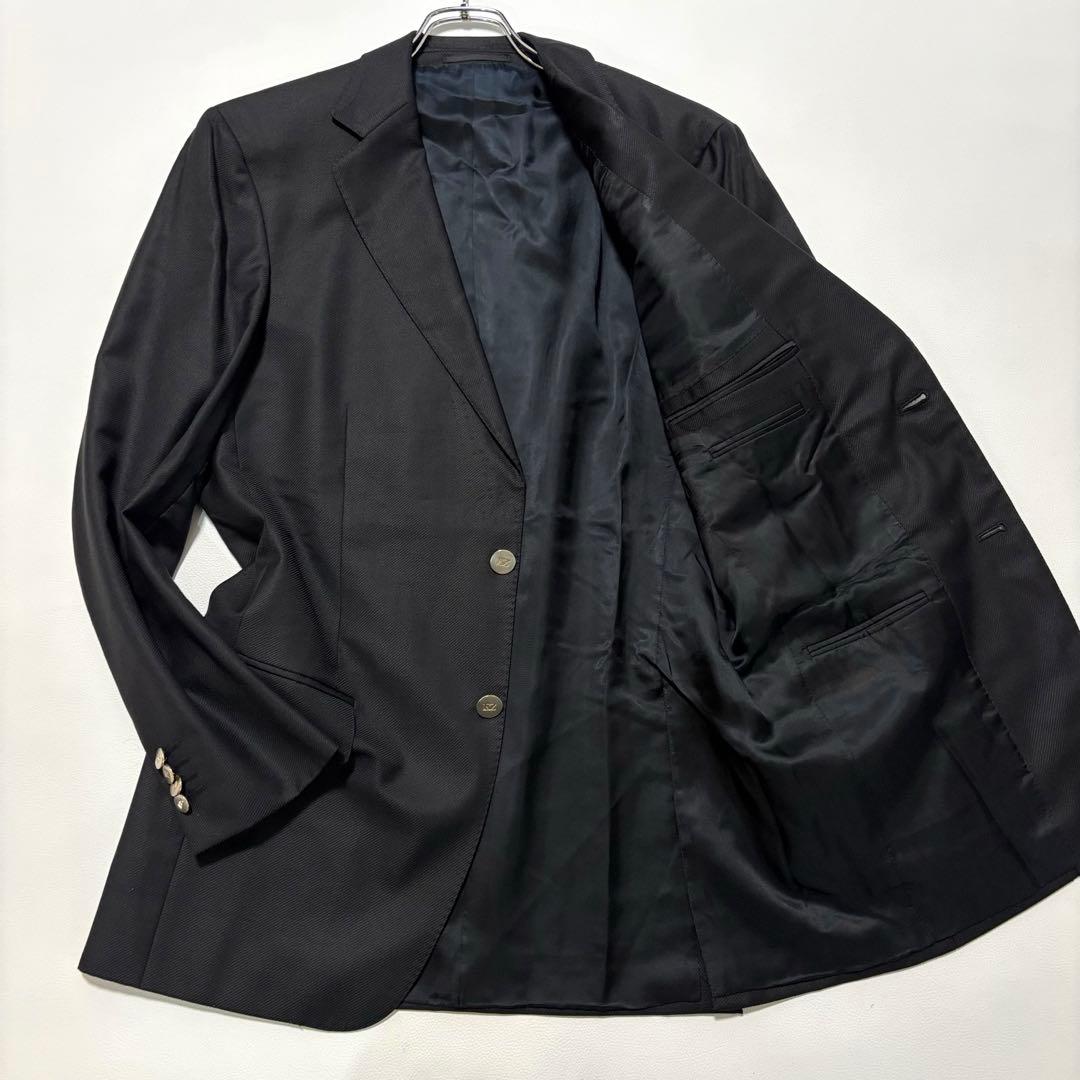 美品 エルメネジルドゼニア[カシミヤシルク XL 銀ボタン]テーラードジャケット