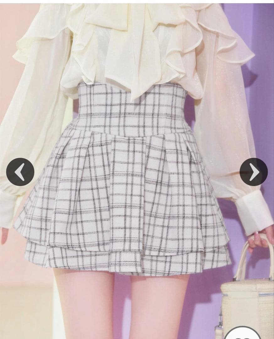 ツイード美脚スカート