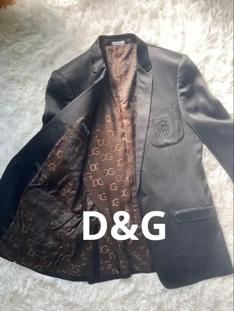D&G ドルチェアンドガッバーナ　ブラックサテン ジャケット　48 美品