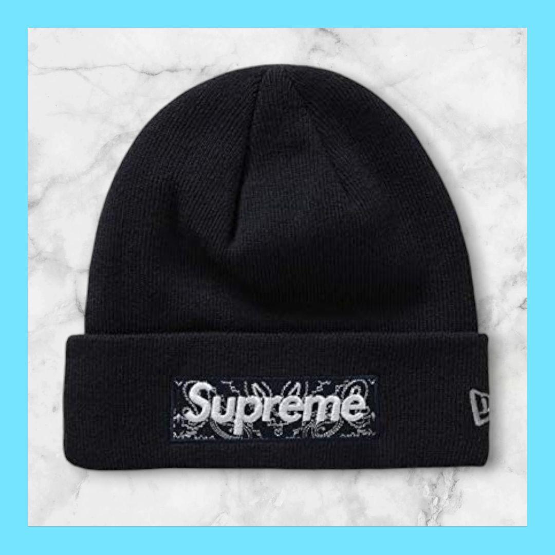 Supreme x New Era ⭐️ ボックスロゴ バンダナ柄 ニット帽
