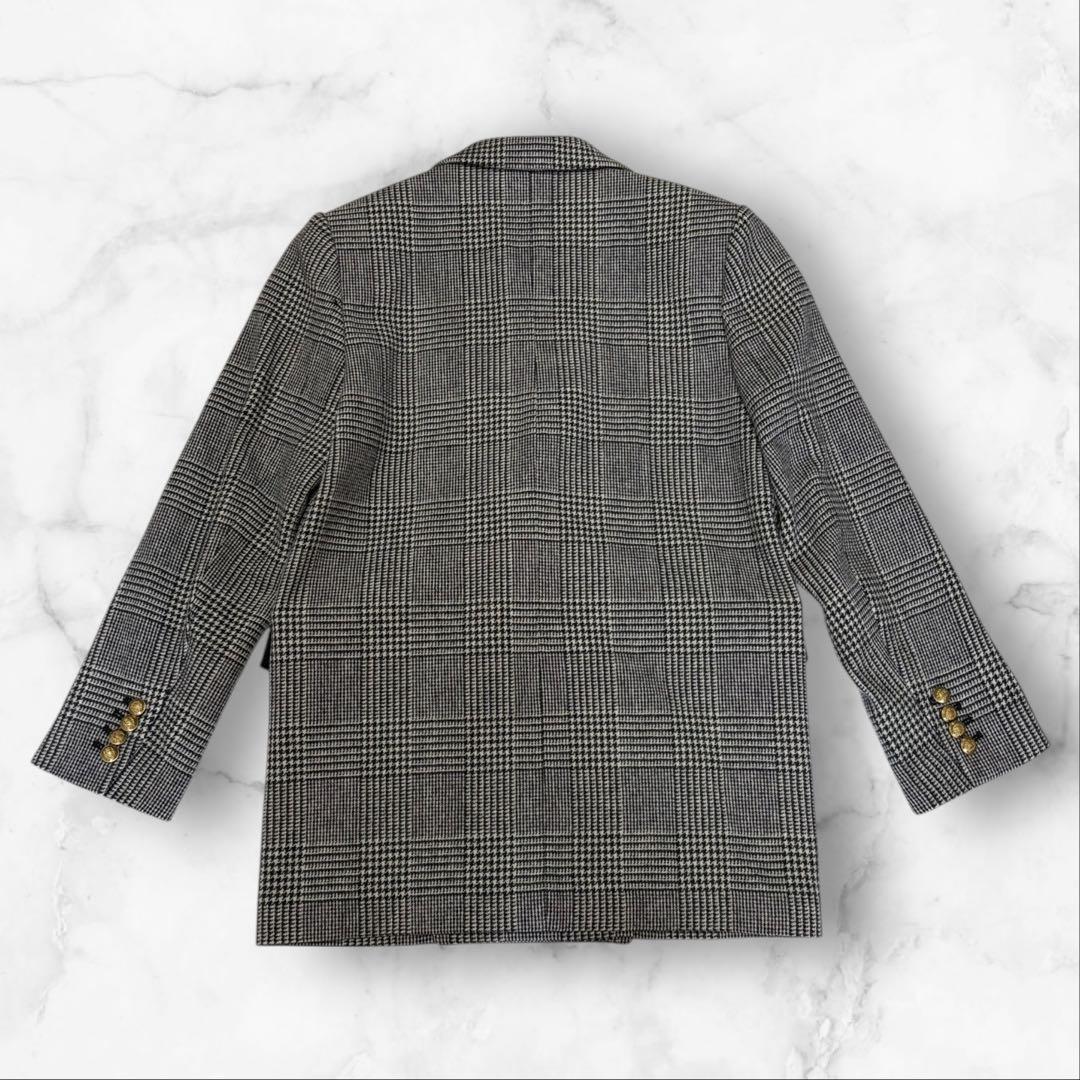美品✨　ハウント 金ボタン ダブルブレスト ジャケット グレンチェック
