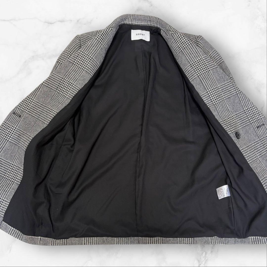 美品✨　ハウント 金ボタン ダブルブレスト ジャケット グレンチェック