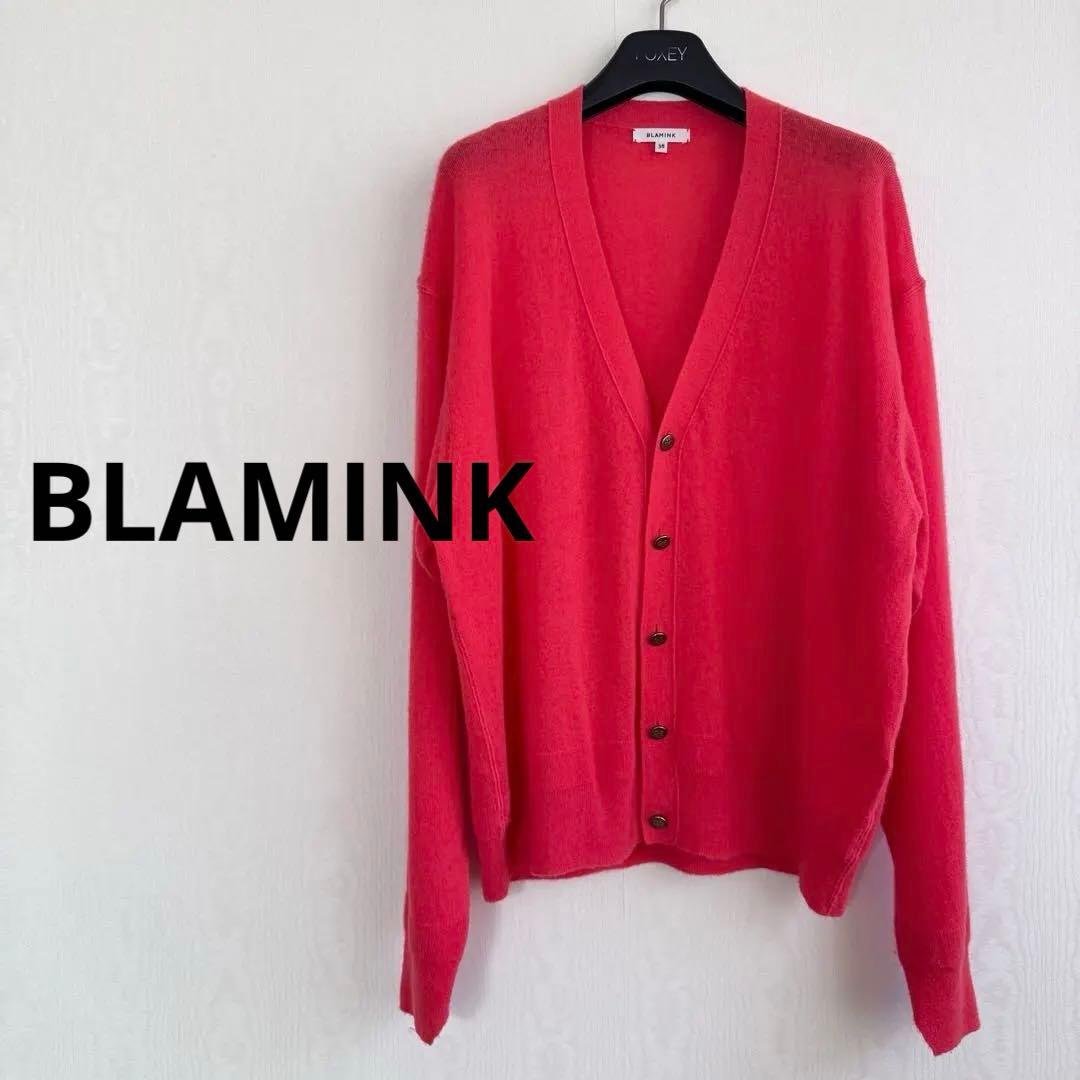 早春コーデ★BLAMINK極上シルクカシミヤ オレンジ カーディガン ブラミンク