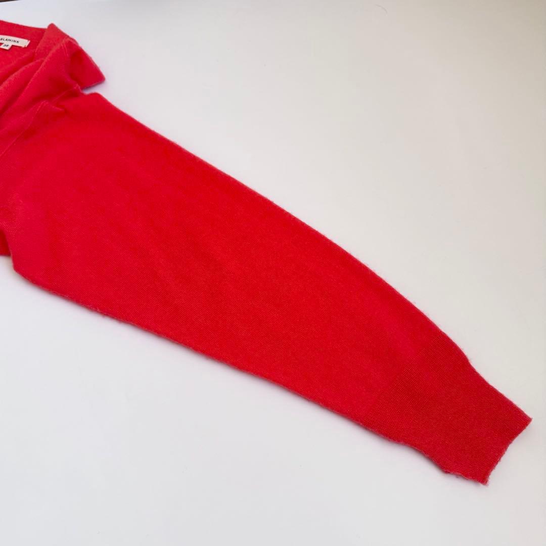 早春コーデ★BLAMINK極上シルクカシミヤ オレンジ カーディガン ブラミンク