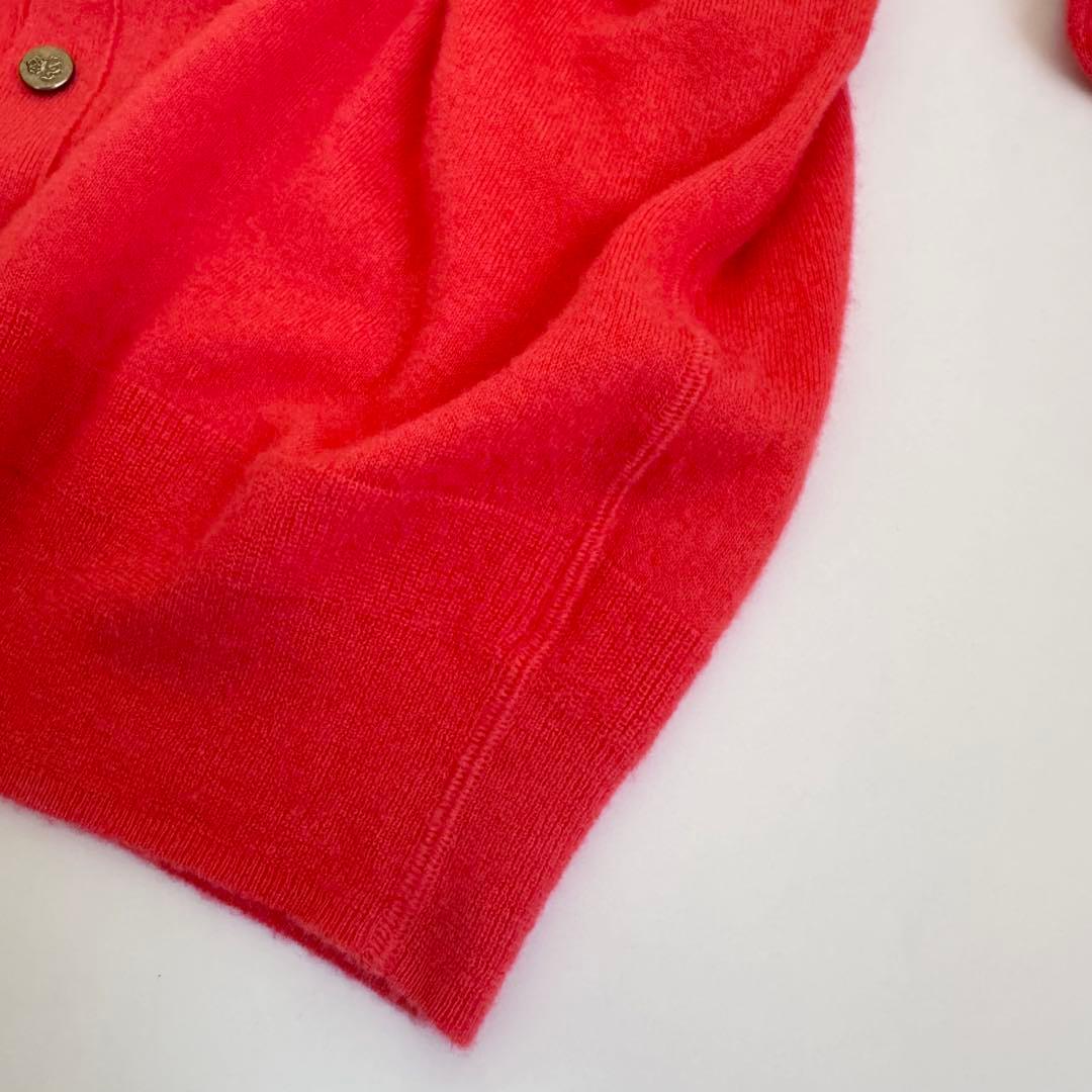 早春コーデ★BLAMINK極上シルクカシミヤ オレンジ カーディガン ブラミンク