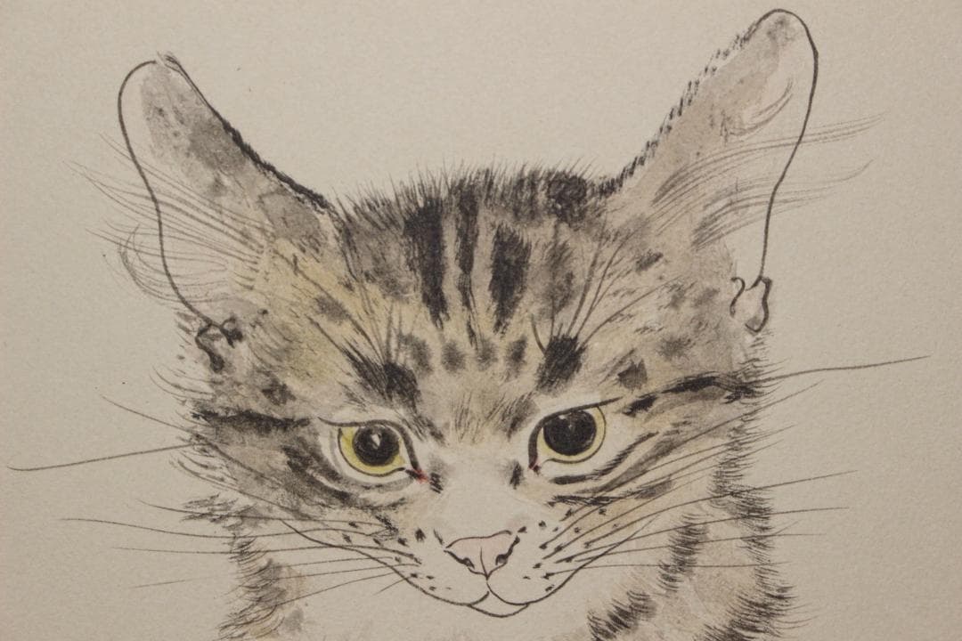 藤田嗣治 エスタンプリトグラフ「猫」 150部限定 17/150