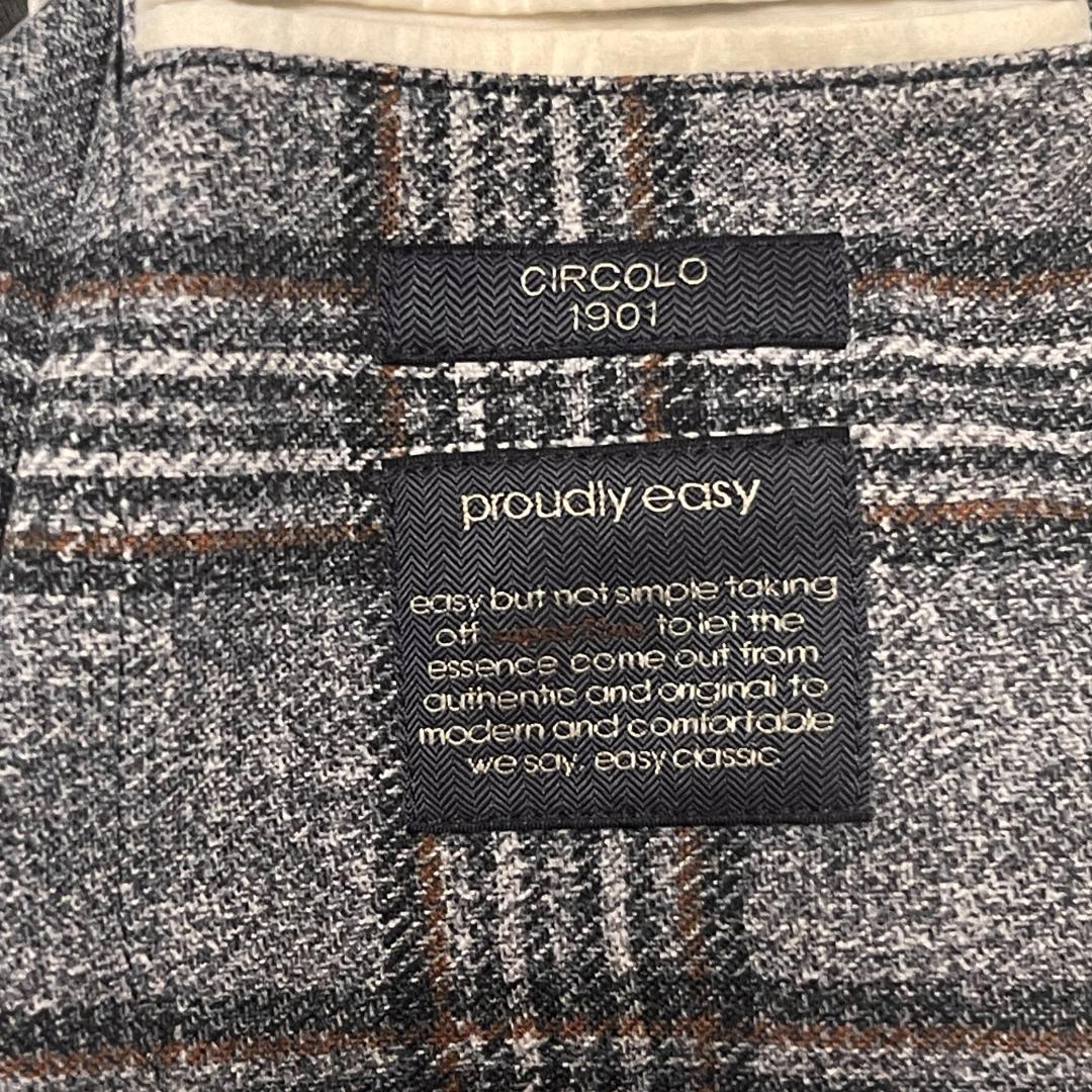 チルコロ テーラードジャケット ストレッチコットン 50 チェック 美品 春秋