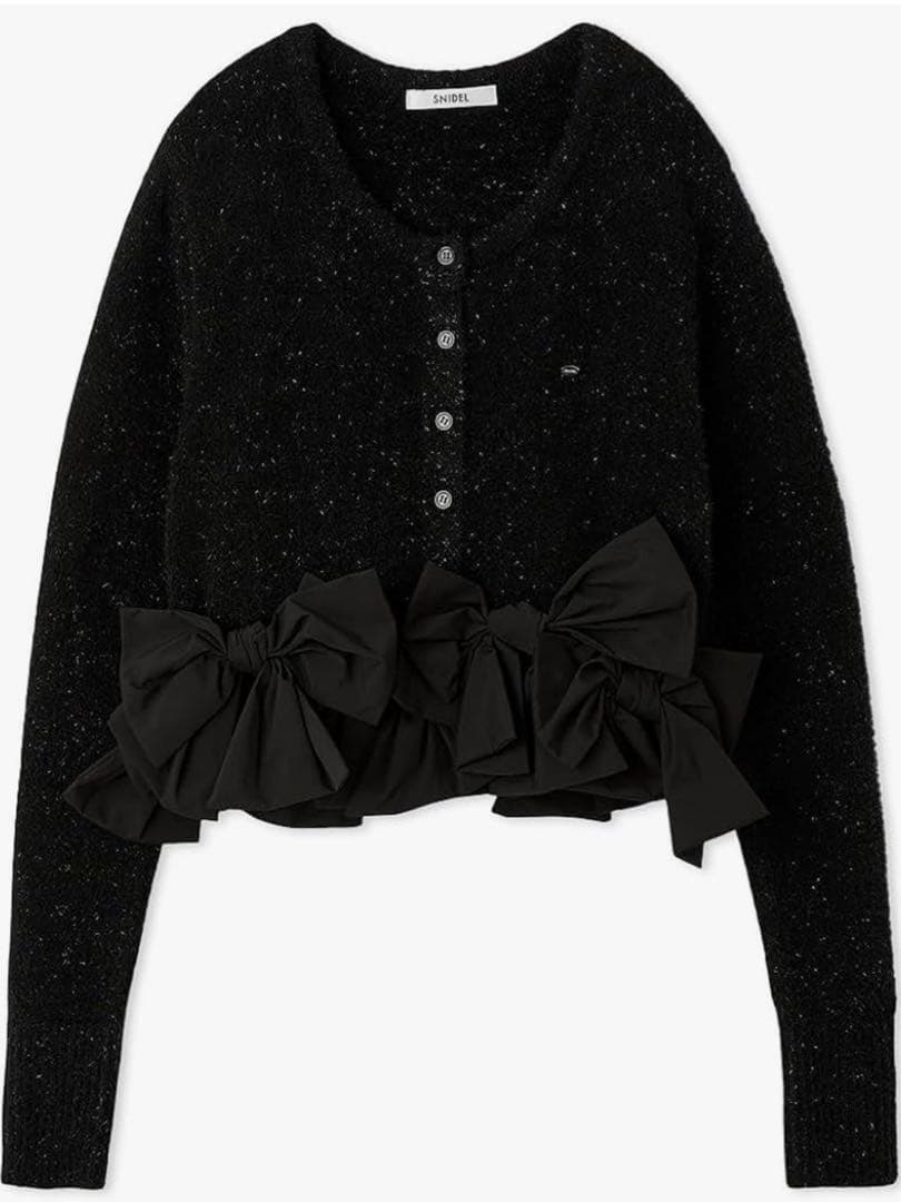 【新品未使用】SNIDEL♡リボンモチーフカーディガン ブラック