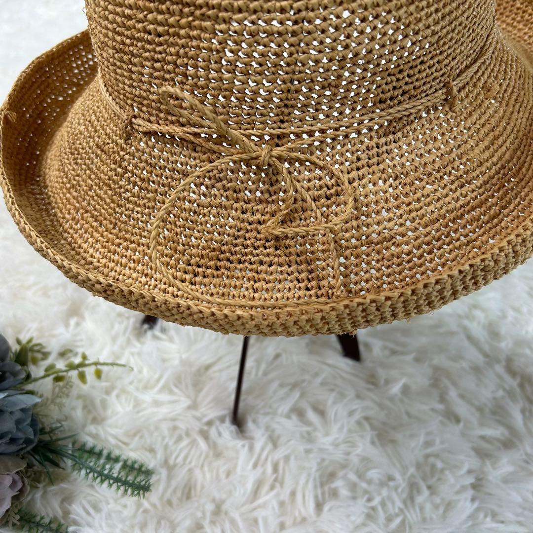 美品★ヘレンカミンスキー ハット ライトブラウン ストローハット ｂ