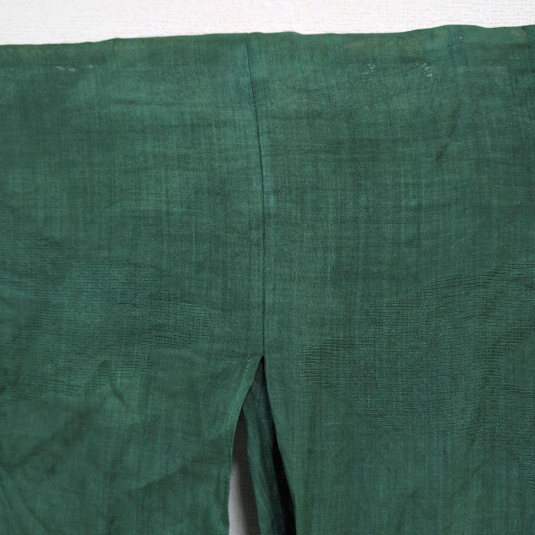 本麻　洗える長襦袢　カラー襦袢　フォレストグリーン　緑　リサイクル　ka1