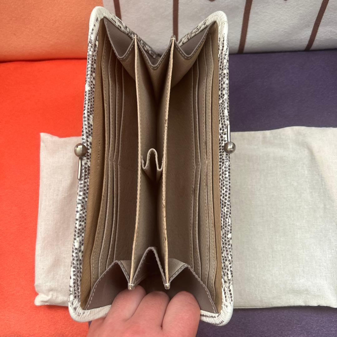 genten直営店限定品トカゲ本革がま口財布