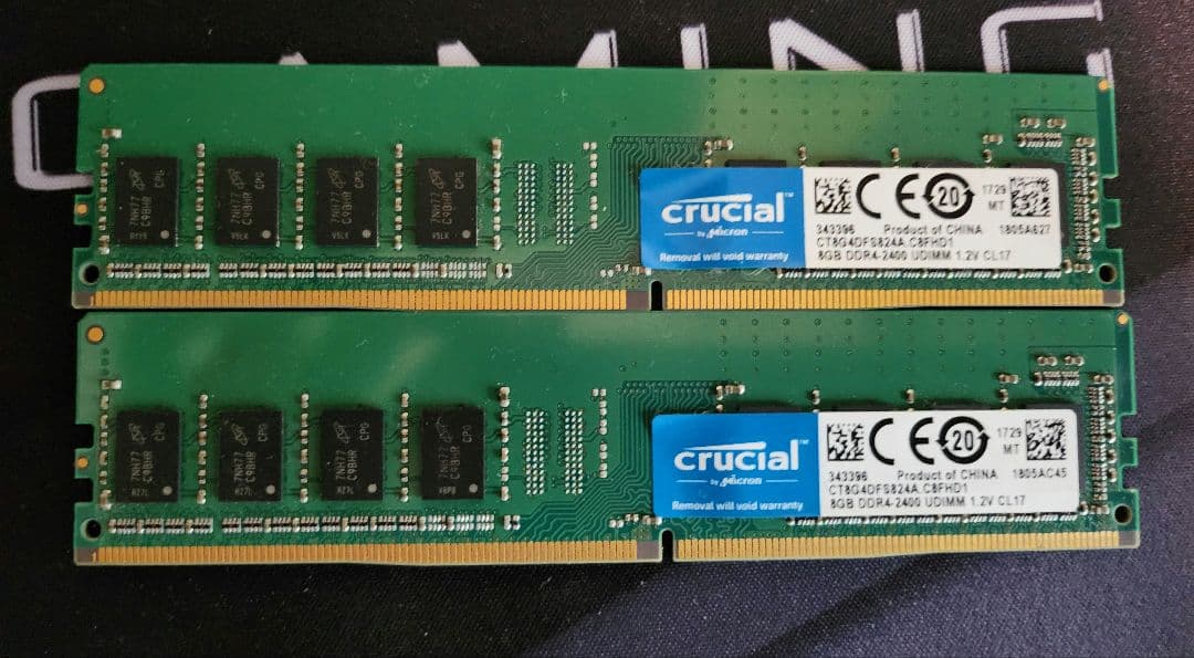 Crucial 8GB 2枚 計16GBDDR4 2400