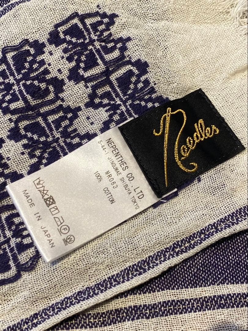 Needles 新品 未使用 ニードルズ ストール コットン ジャガード 蝶