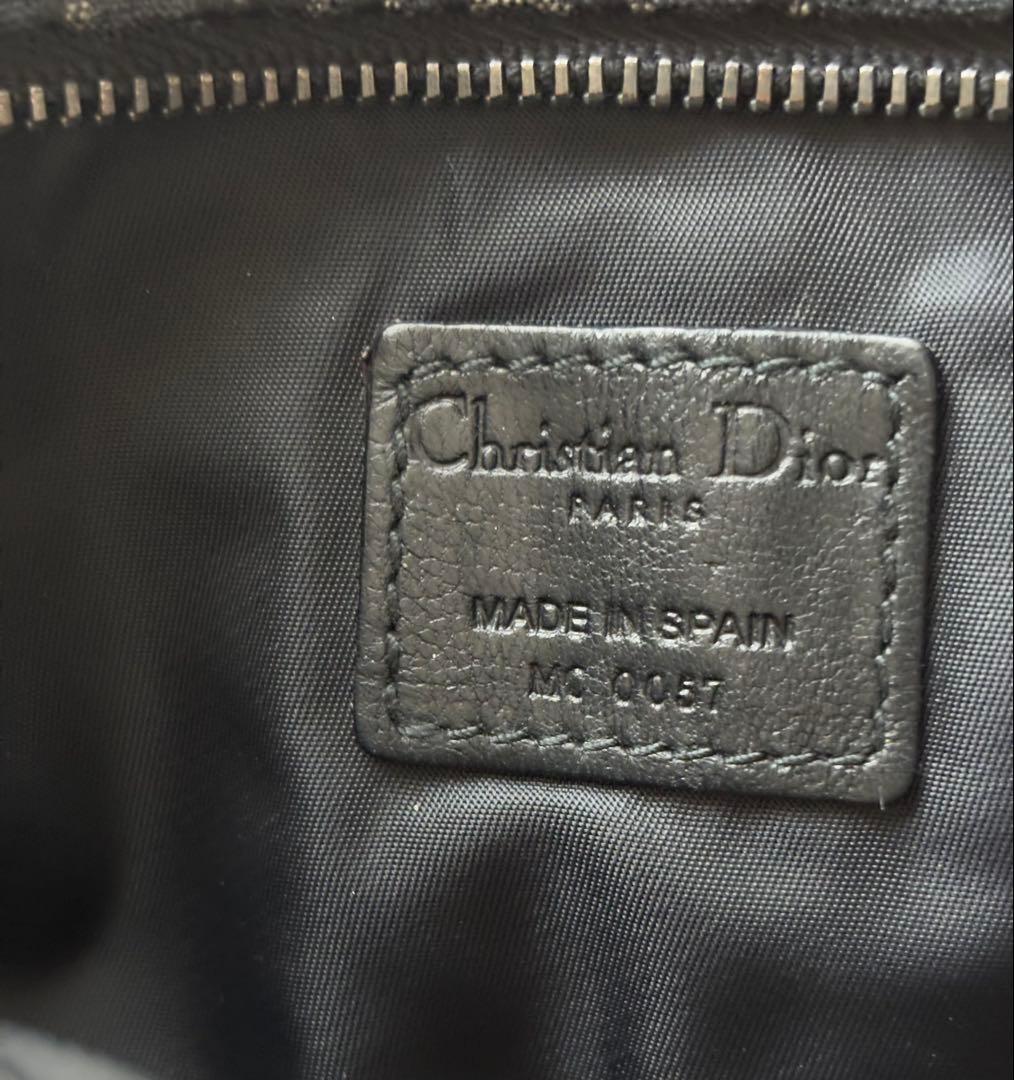 【未使用】ボディバッグ クリスチャンディオール キャンバス レザー シルバー金具
