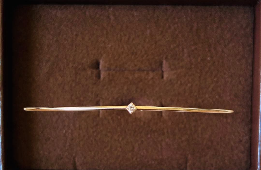 agete アガット　K10 ダイヤモンド　バングル　ブレスレット