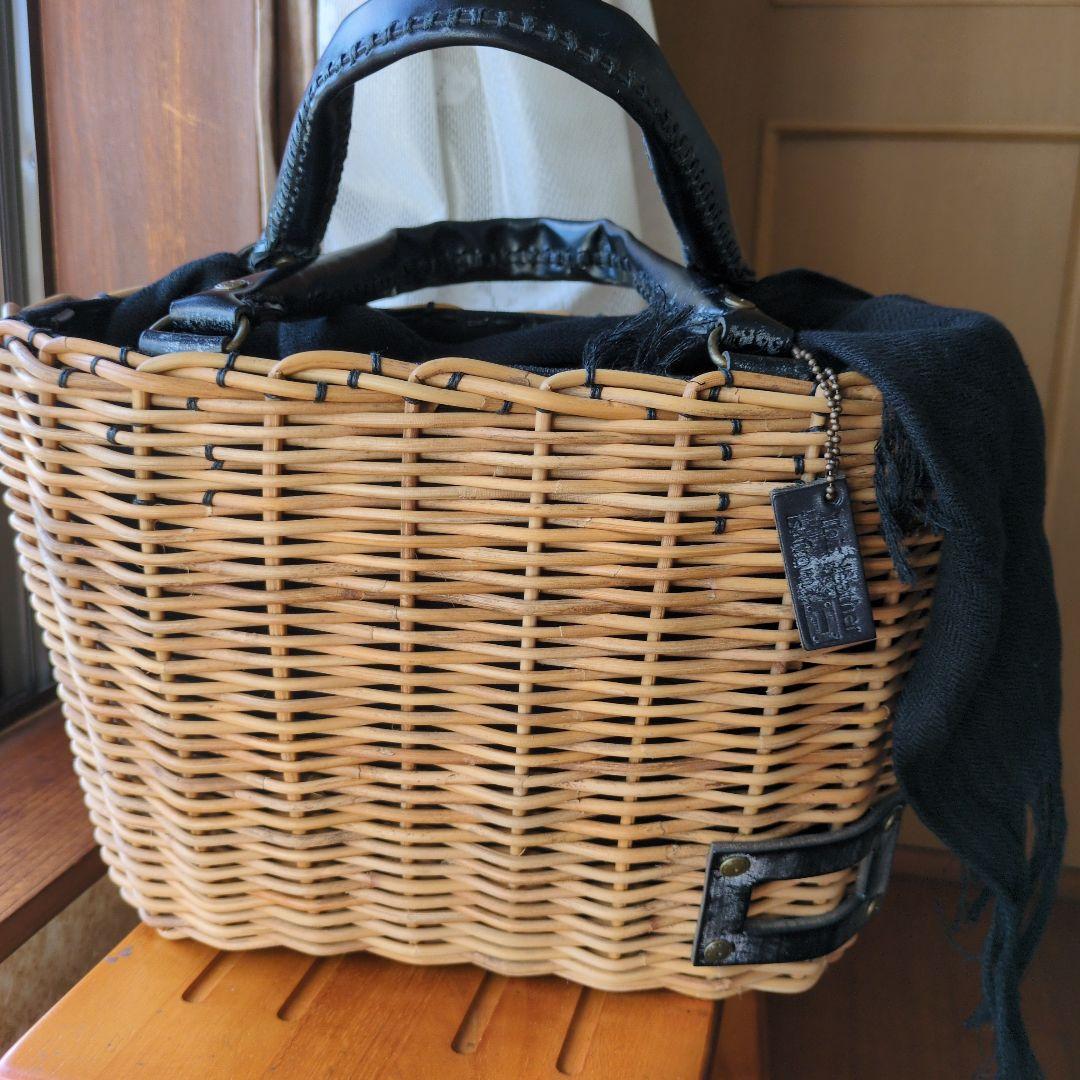 エバゴス ブライドルレザー✕紅藤（ミニトート）ブラック