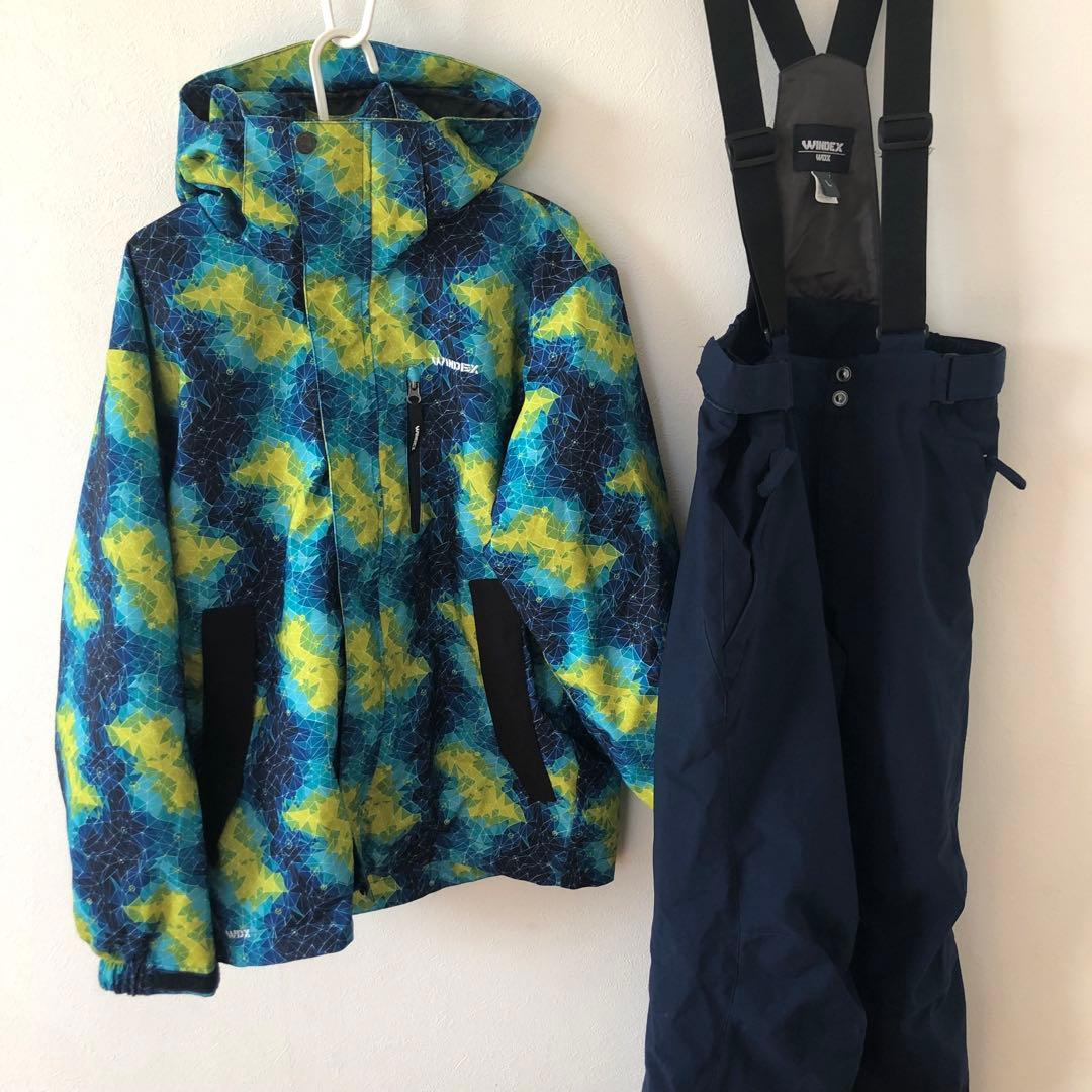 WINDEX スキーウェアセット 青黄カモフラ L