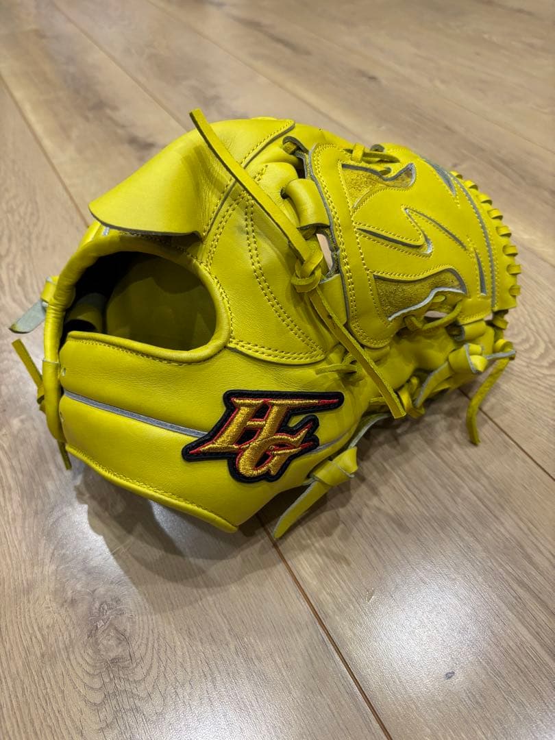 w*e様 Hi-Gold一般硬式投手オーダーグローブ！高校野球対応品！ほぼ新品！